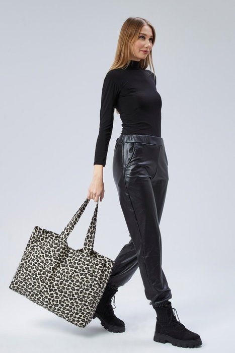 Zoozie Bags Bolso Tote de Lona Crema y Leopardo Zoozie Bags Bolso Tote de Lona Crema y Leopardo